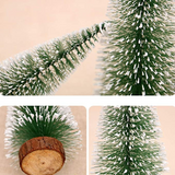 Mini Árvore De Natal Com Bases De Madeira