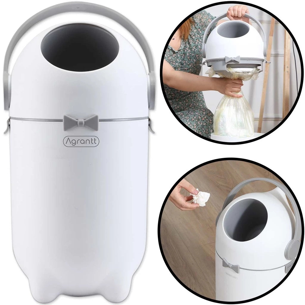 Lixeira Anti Odor com Tampa Selada 10 Litros para Fraldas e Resíduos